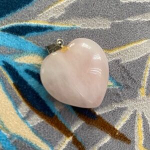 Polished Rose Quartz Heart Pendant